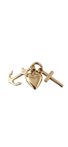 10K Yellow Gold Faith, Hope, and Love Charm #23979