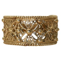 Vintage 10K Yellow Gold Fancy Band Ring, 4.6gr