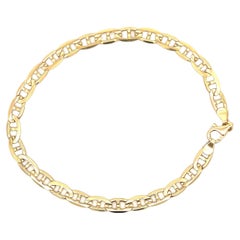 10k Yellow Gold Flat Link Mariner Chain Bracelet
