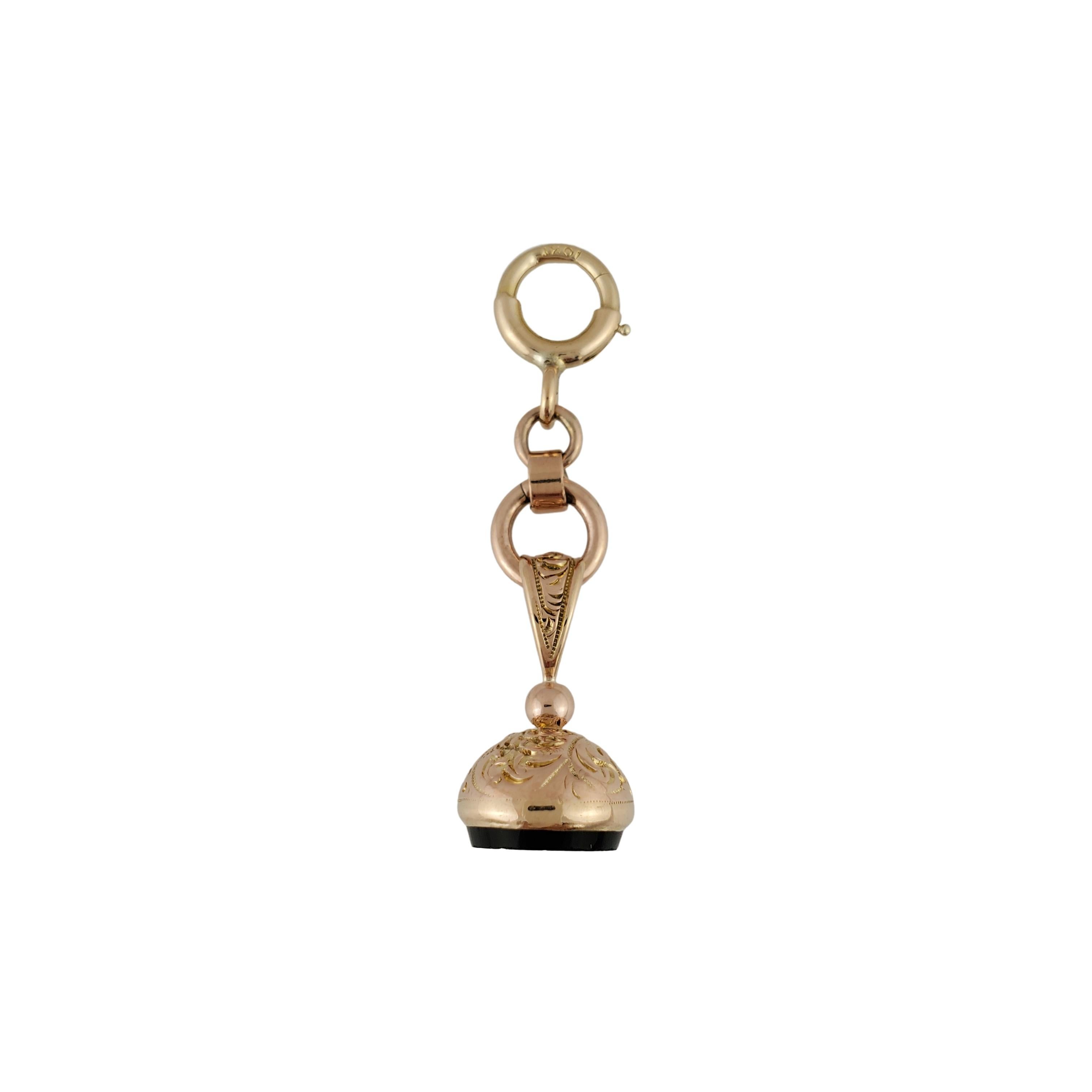 10K Yellow Gold Fob Charm In Good Condition For Sale In Washington Depot, CT