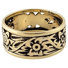 Vintage 10k Yellow Gold Foliage Ring Band
