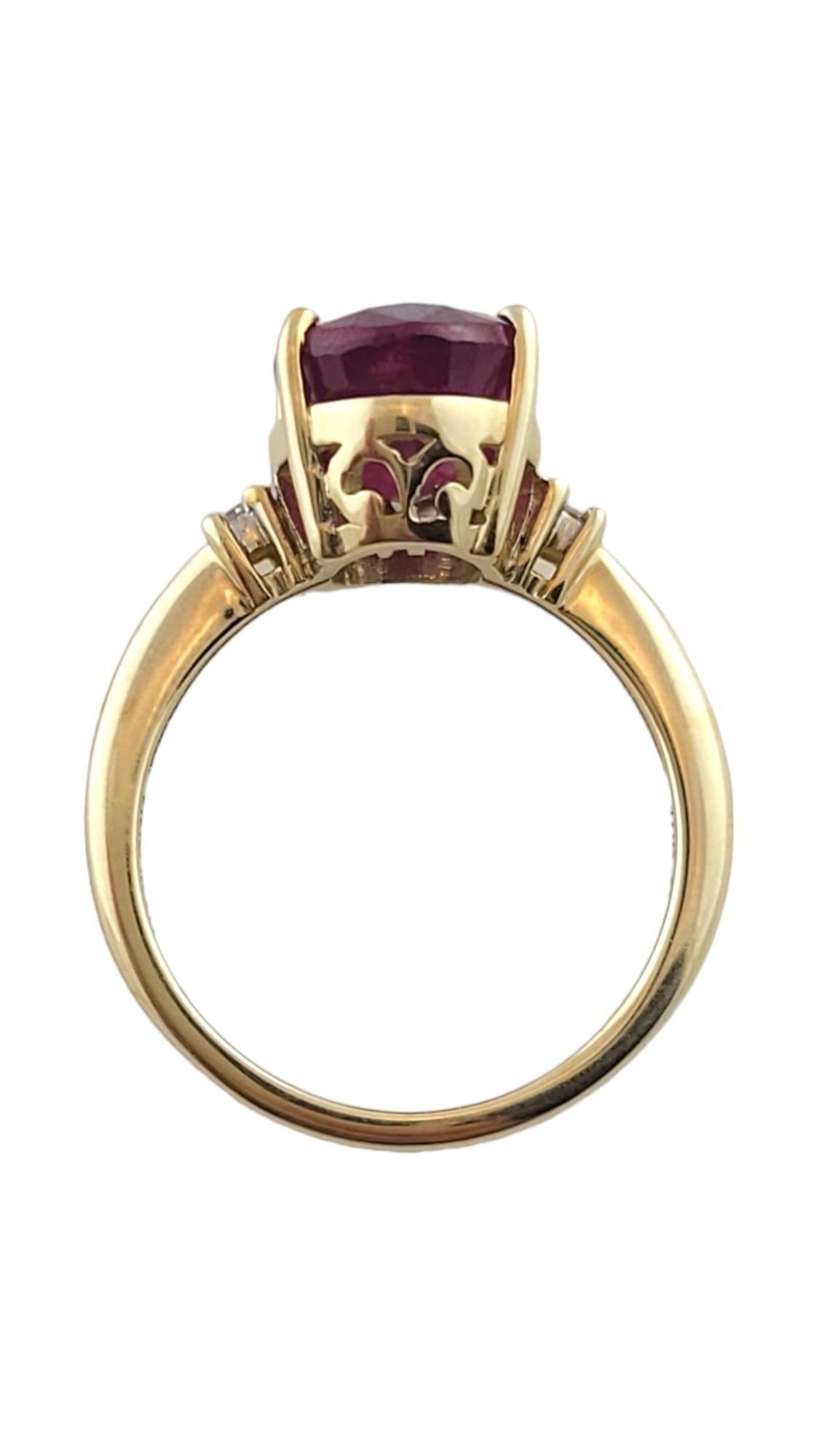 Anillo de oro amarillo de 10 quilates con rubí relleno de vidrio Tamaño 5,25 #18076 en Bueno estado para la venta en Washington Depot, CT