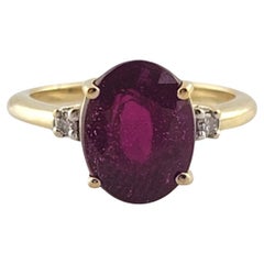 10K Yellow Gold Glass-Filled Ruby Ring Size 5.25 #18076