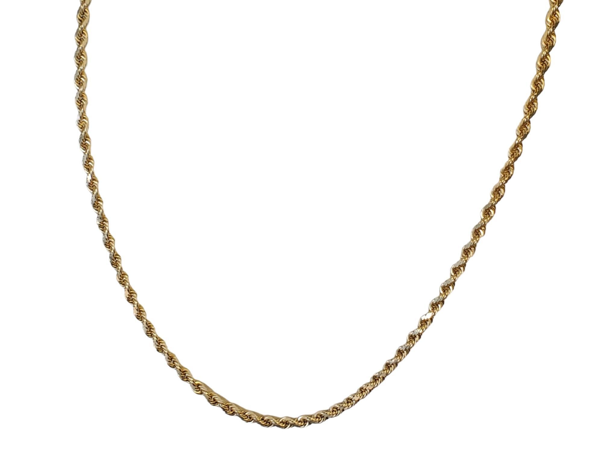 10K Yellow Gold Heavy Diamond Cut Rope Chain Necklace Very Well Made 22