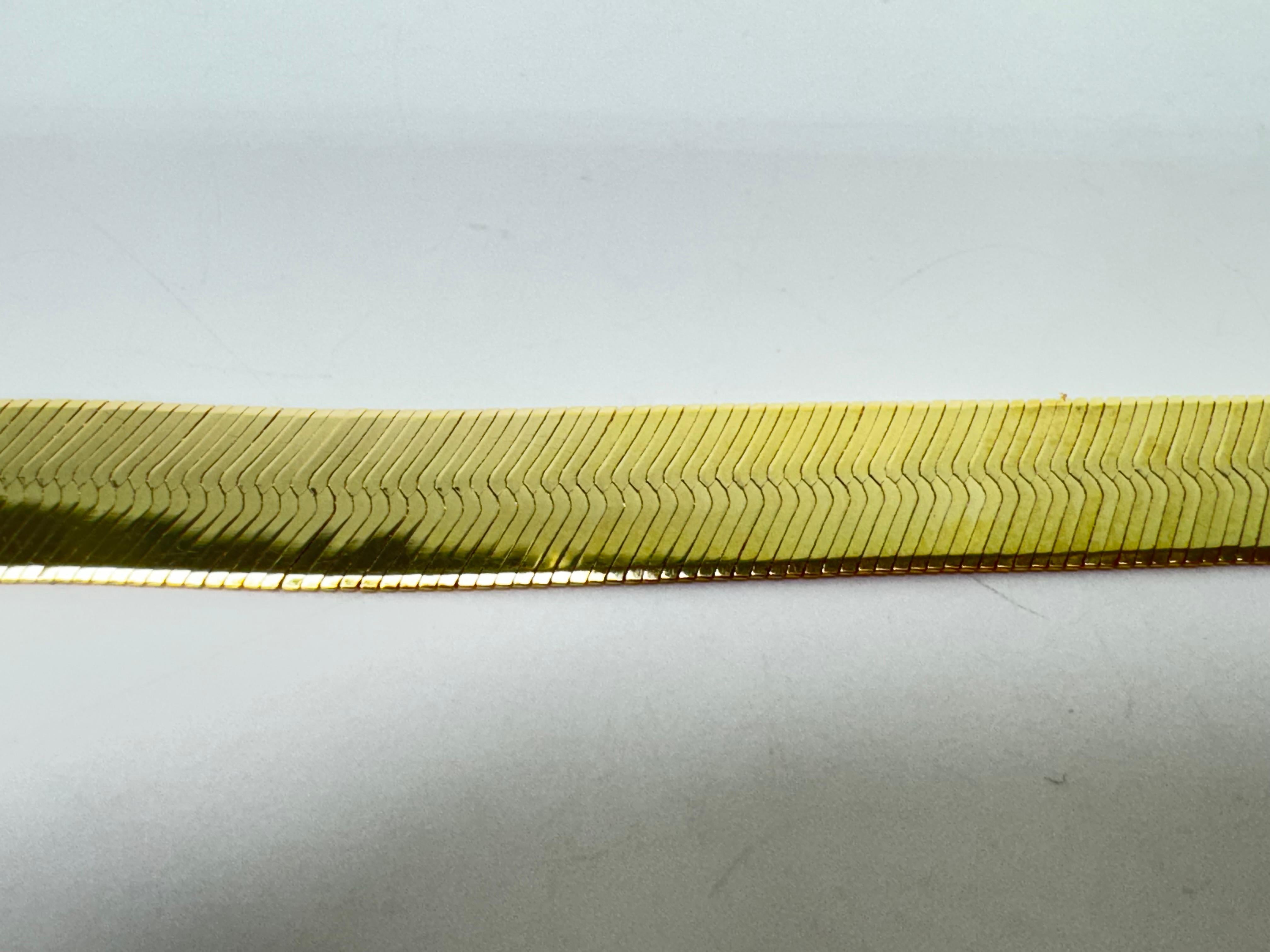 Cadena de espiga de oro amarillo de 10k Moderno en venta