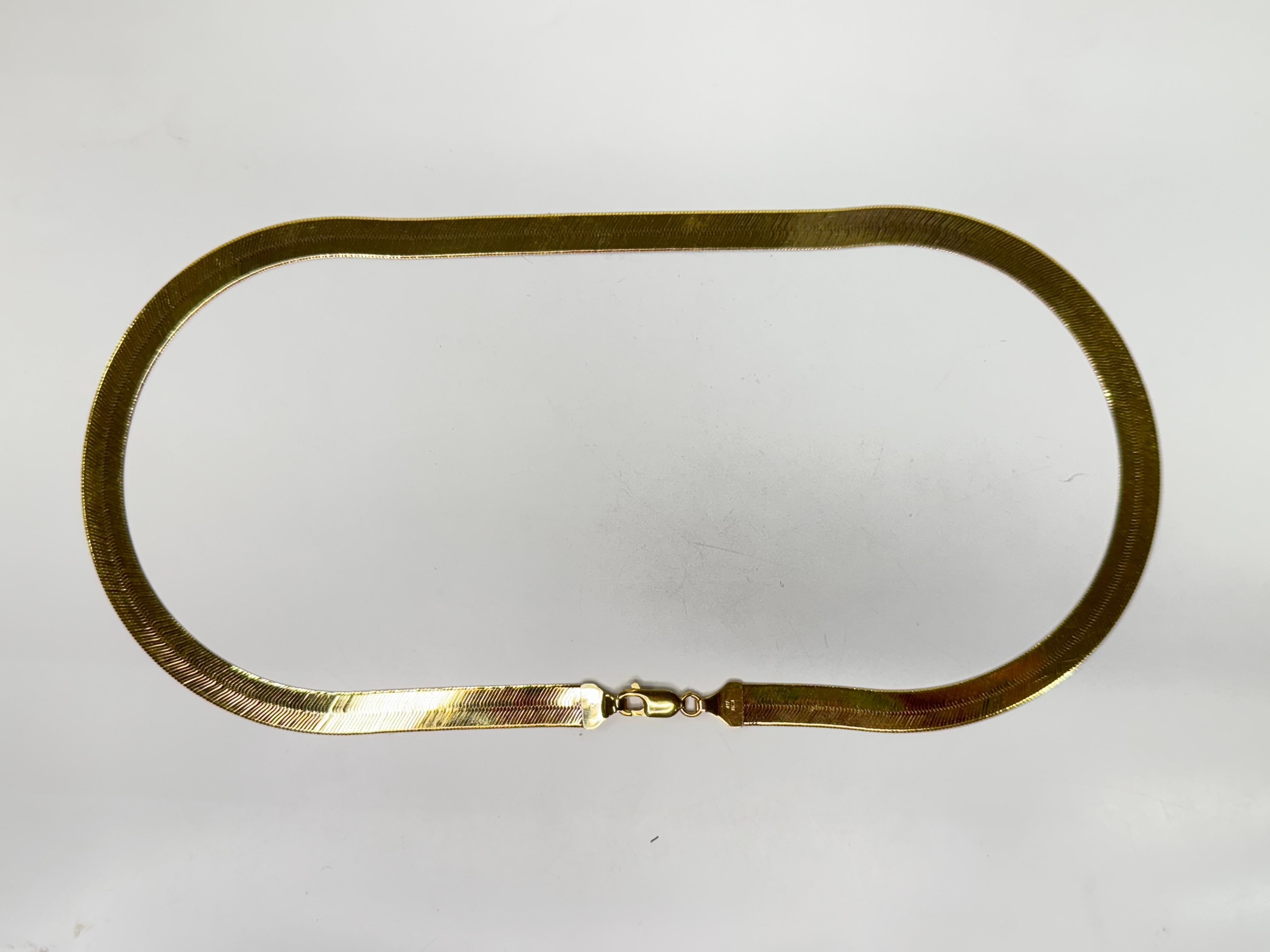 Cadena de espiga de oro amarillo de 10k en venta 2