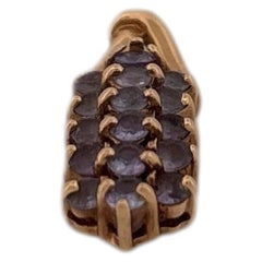 10K Yellow Gold Iolite Cluster Pendant