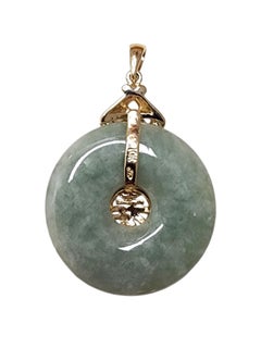 10K Yellow Gold Jade Pendant #25626