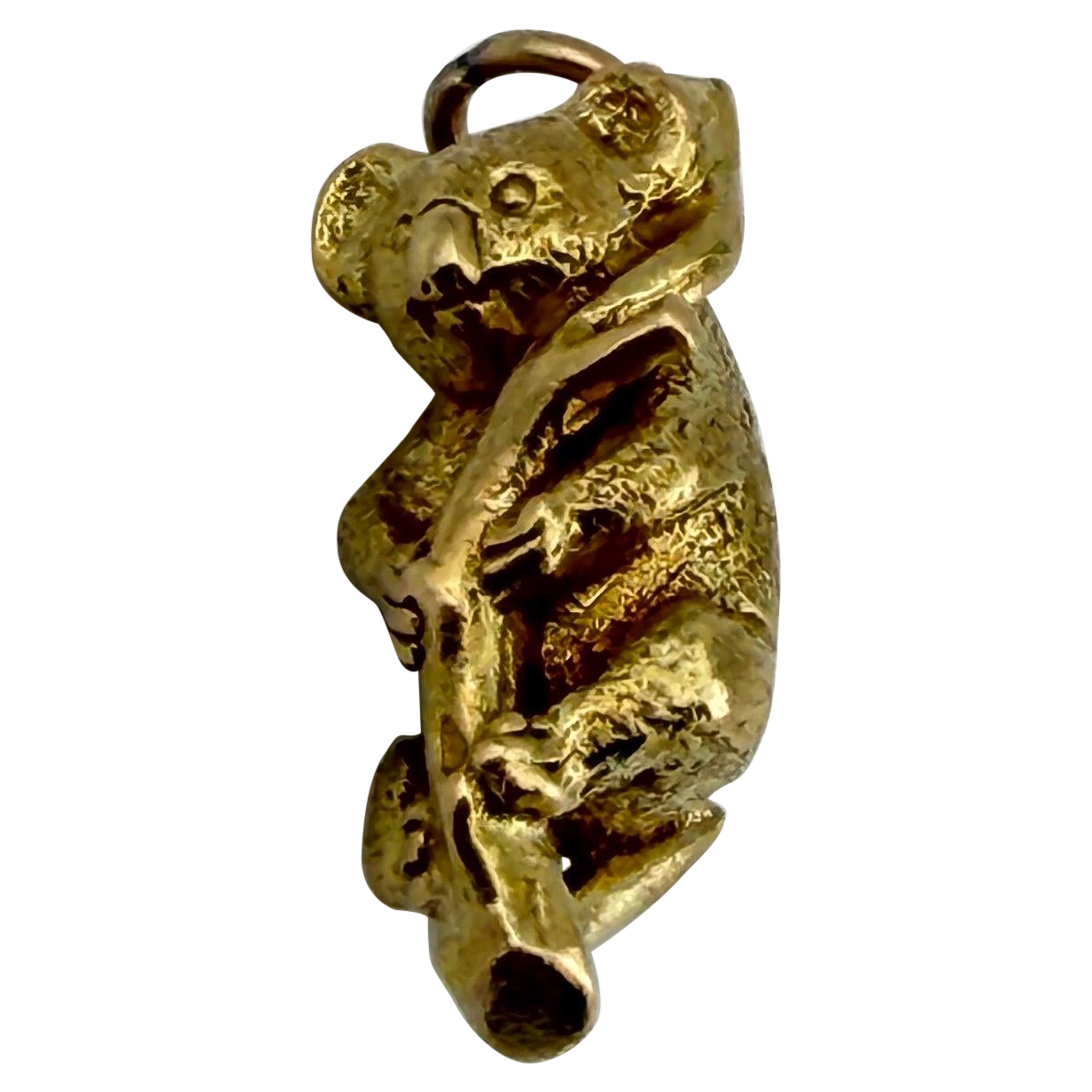 Colgante/dije Oso Koala Oro Amarillo 10k
