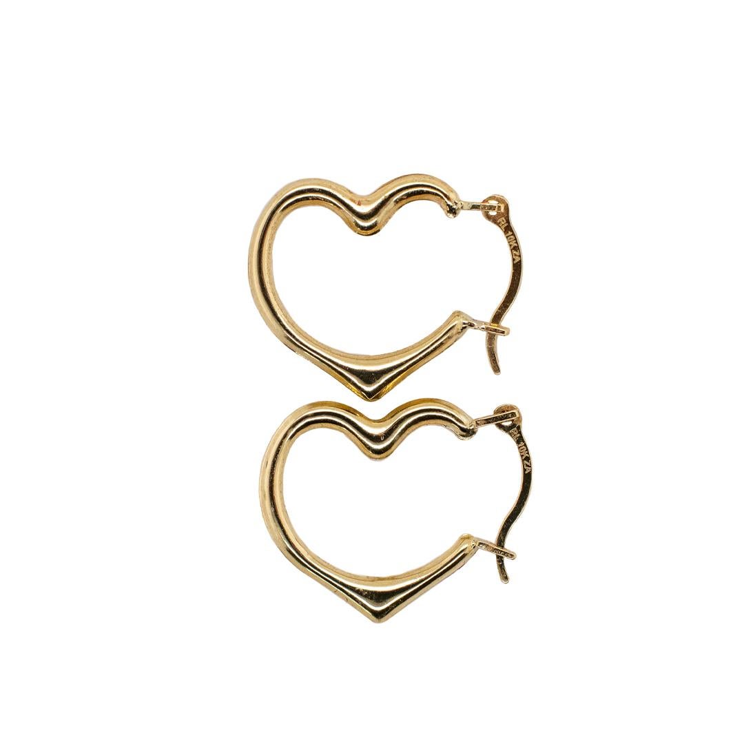 10K Gelbgold Damen-Ohrringe in Herzform im Zustand „Hervorragend“ in Houston, TX