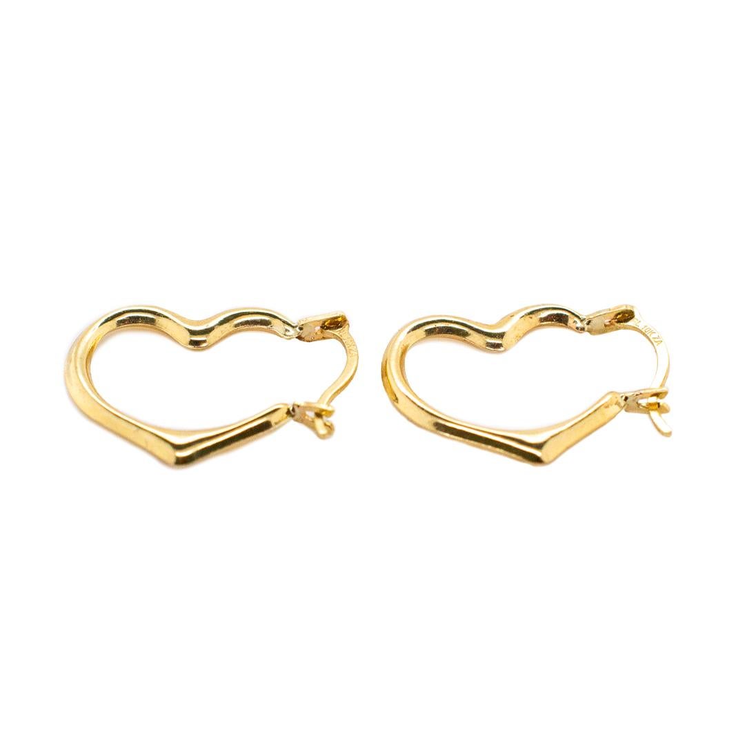 10K Gelbgold Damen-Ohrringe in Herzform 1