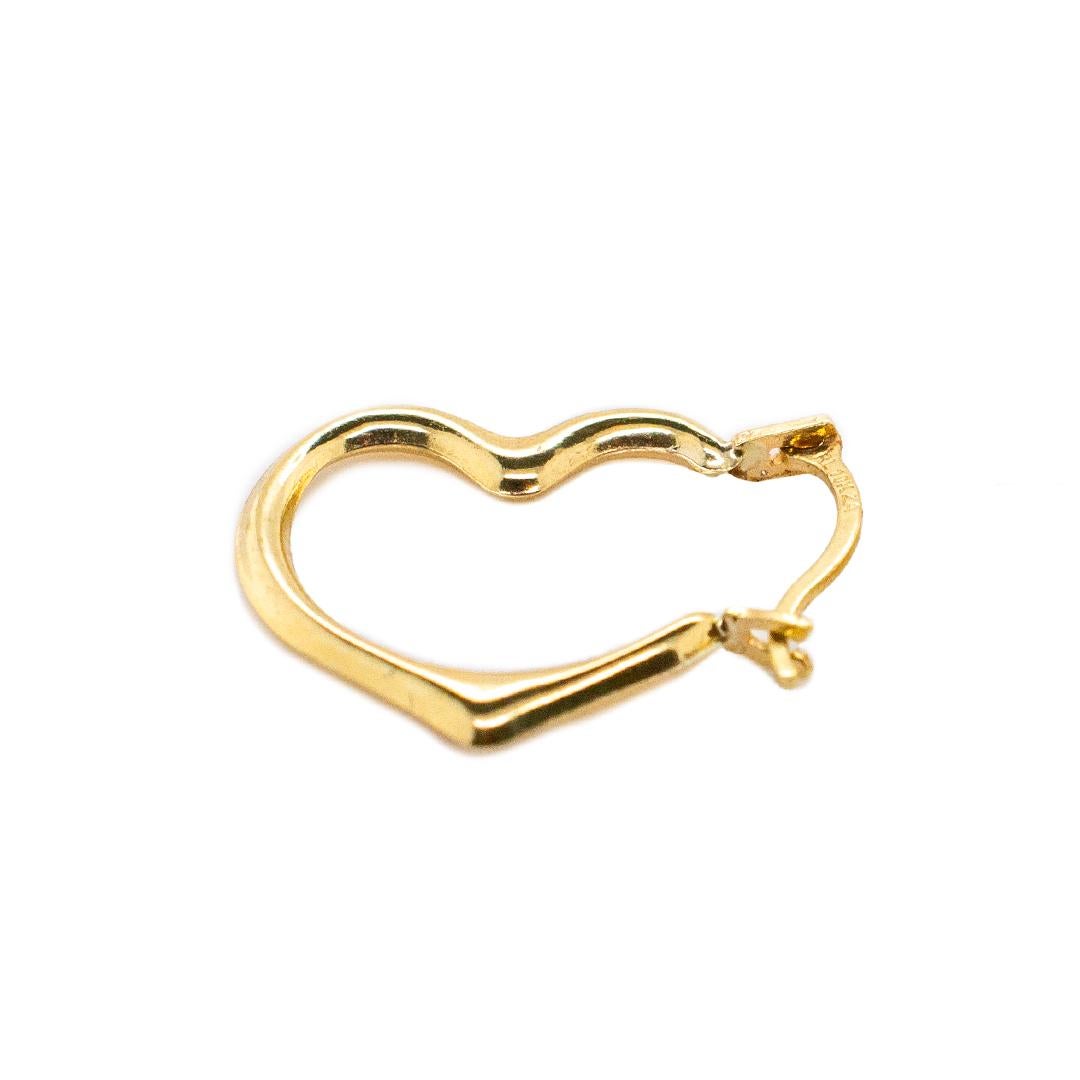 10K Gelbgold Damen-Ohrringe in Herzform 2