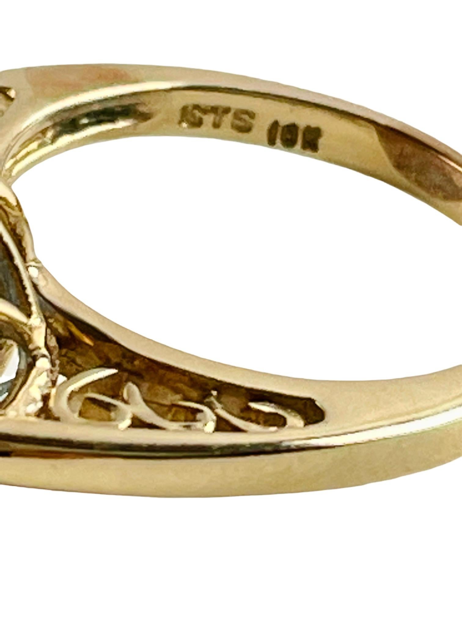 10K Gelbgold Großer Londoner Blautopas-Ring Größe 7,5 (größenverstellbar) mit Schätzung 1