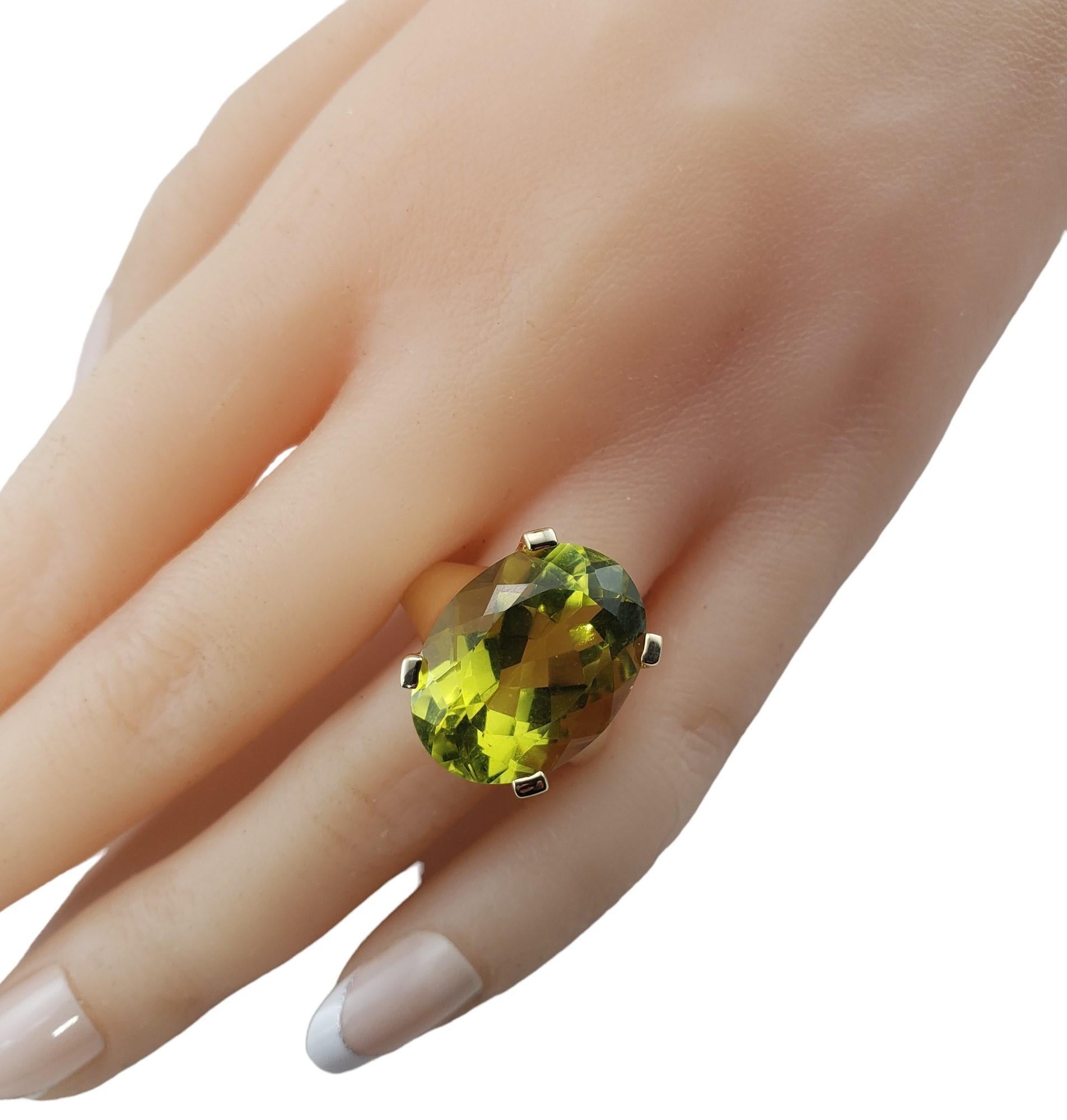 Bague en or jaune 10 carats avec quartz citron taille 8 n° 15789 en vente 3