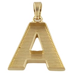 10k Yellow Gold Letter a Pendant