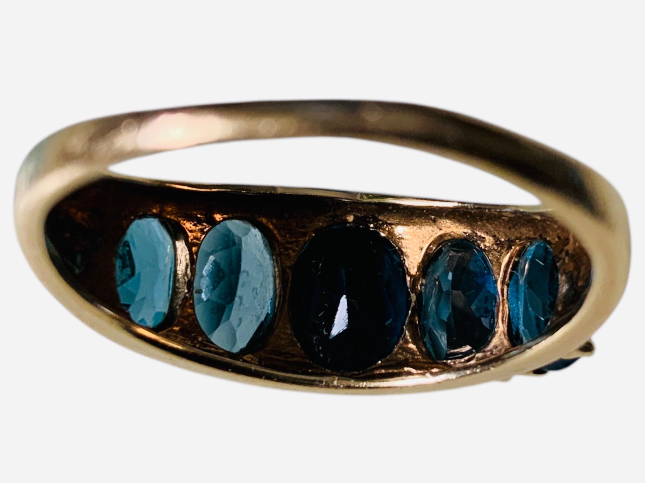 Anello Eternità in oro giallo 10K con Topazio Blu di Londra in vendita 7