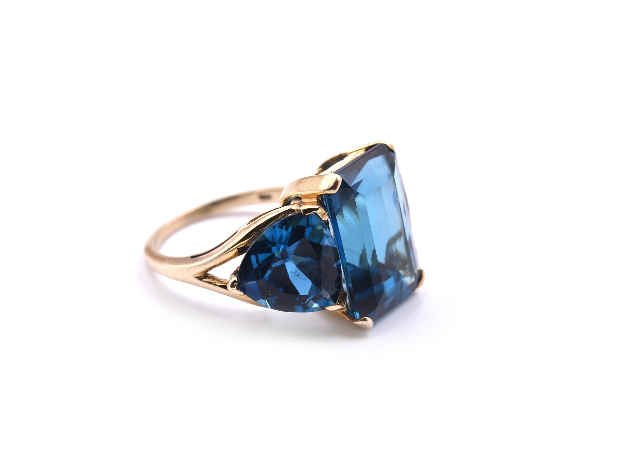 Designer: custom design
Material: 10k yellow gold
Ring size: 6 (please allow two additional shipping days for sizing requests) 
Dimension: ring is 14.39mm by 24.38mm
Weight: 5.46 grams 
