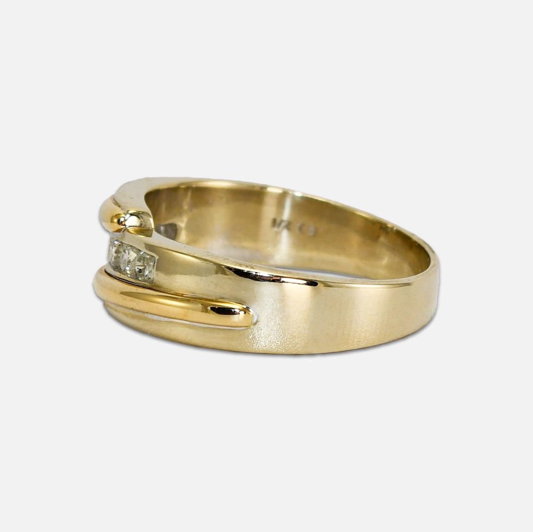 10K Yellow Gold Men's Diamond Wedding Band 0.50ct For Sale 1