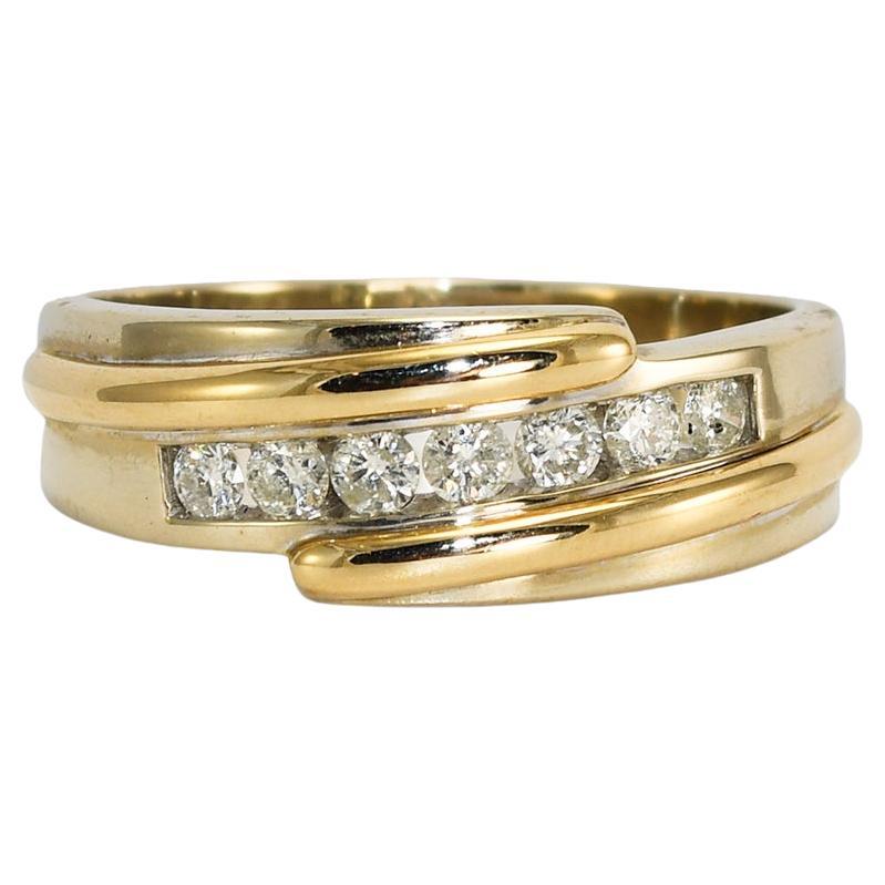 10K Yellow Gold Men's Diamond Wedding Band 0.50ct