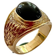 Vintage 10K. Yellow Gold Men's Ring, Onyx Stone