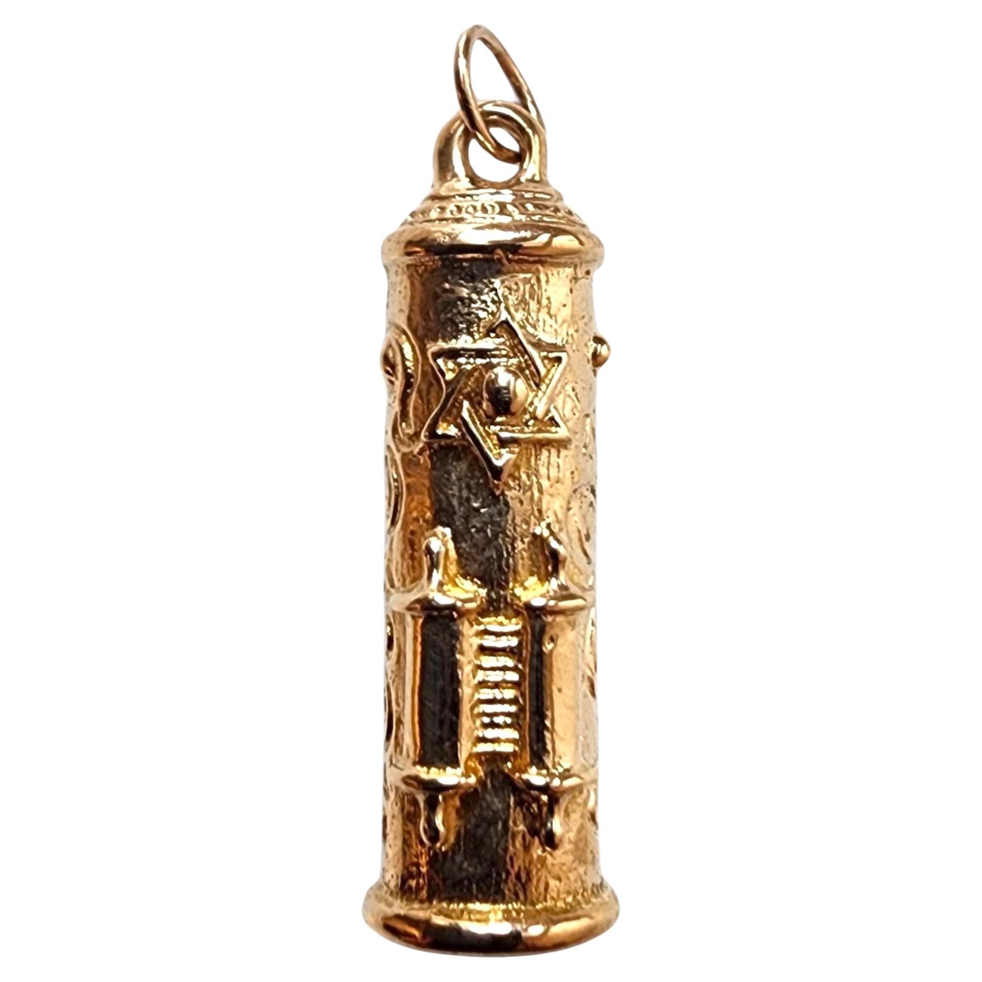 10K Yellow Gold Mezuzah Charm #22782 For Sale
