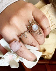 10k Yellow Gold Moonstone Mystical Solitaire Ring