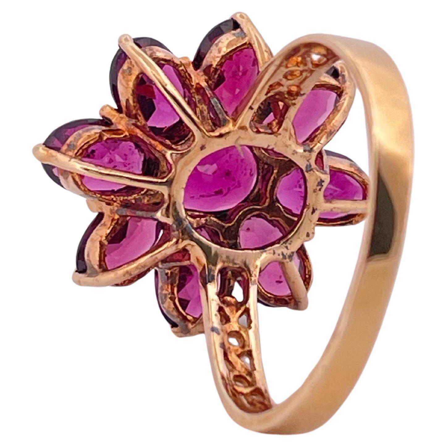 Men's 10k Yellow Gold Morganite Flower Ring For Sale