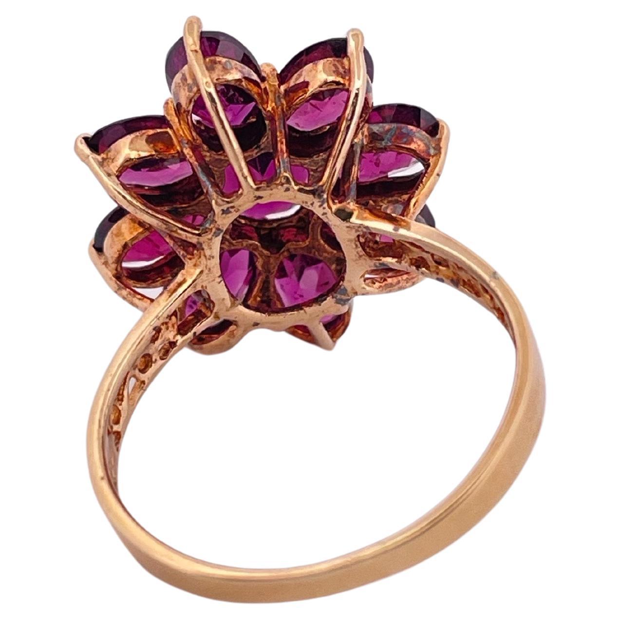 10k Yellow Gold Morganite Flower Ring For Sale 2