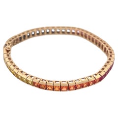 10K Yellow Gold Multi-Colored Synthetic Sapphire Bracelet