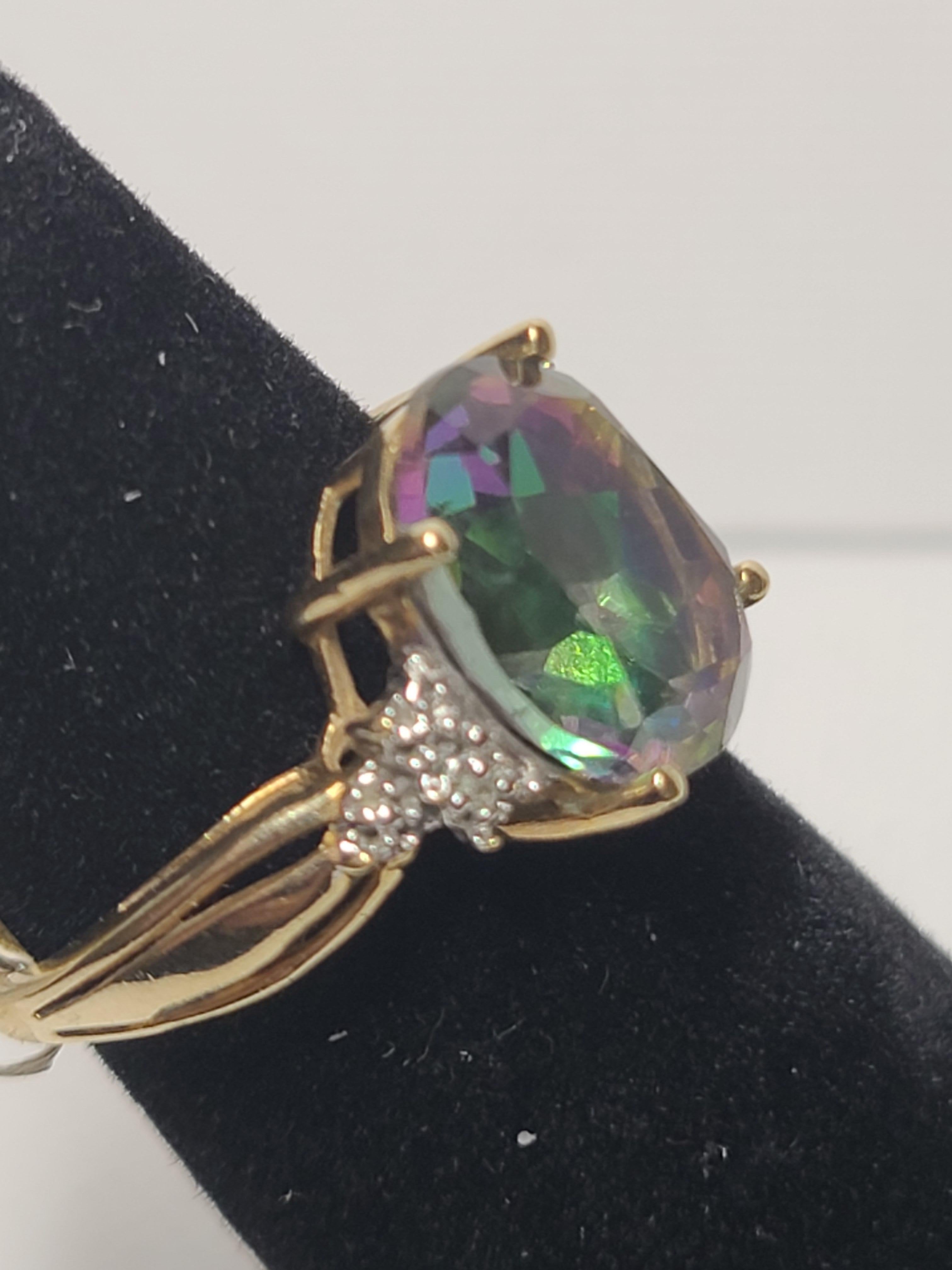 mystic topaz rings yellow gold