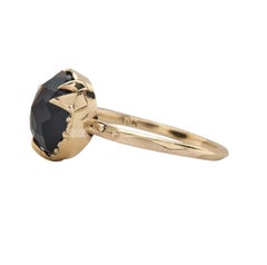 10k Yellow Gold Mystical Black Onyx Solitaire Ring