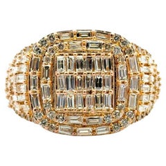 10k Yellow Gold Natural Baguette and Round Diamond Ring