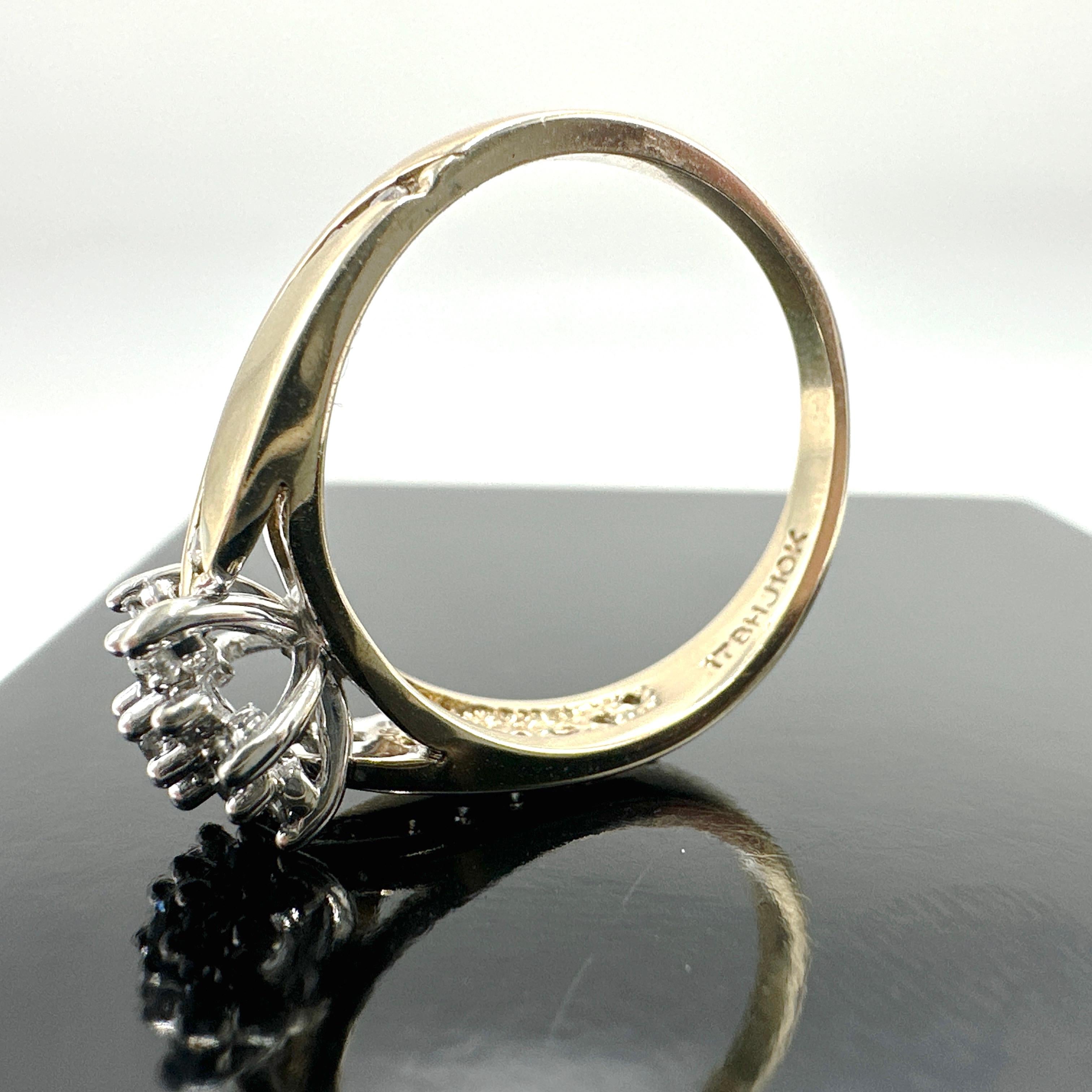 10k Yellow Gold Natural Diamond Cluster Ring 0.30TCW 1