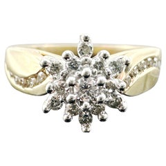 10k Yellow Gold Natural Diamond Cluster Ring 0.30TCW