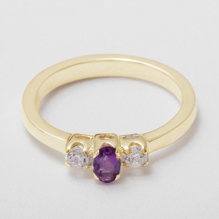 For Sale:  10k Yellow Gold Natural Tanzanite & Diamond womens Trilogy Ring - Customizable 4