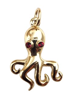 Vintage 10K Yellow Gold Octopus Charm #22323