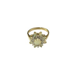 10K Yellow Gold Opal and Diamond Cluster Ring Size 5.75 #22913
