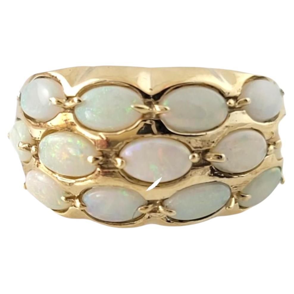 10K Yellow Gold Opal Band Ring Size 4.5 #16932 For Sale