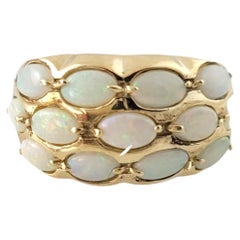 10K Yellow Gold Opal Band Ring Size 4.5 #16932