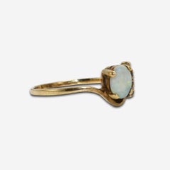 10K Gelbgold Opal & Diamant Ring