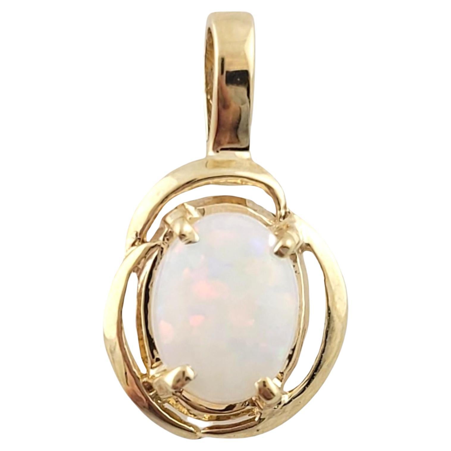 10K Yellow Gold Opal Pendant #16174 For Sale