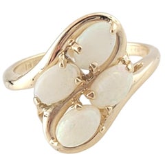 Anello Opale in oro giallo 10K misura 6 #16367