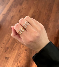 10K Yellow Gold Open Bar Diamond Ring