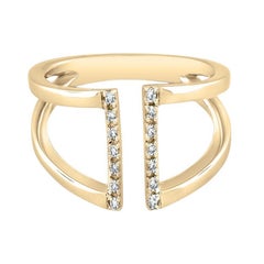 10K Yellow Gold Open Bar Diamond Ring