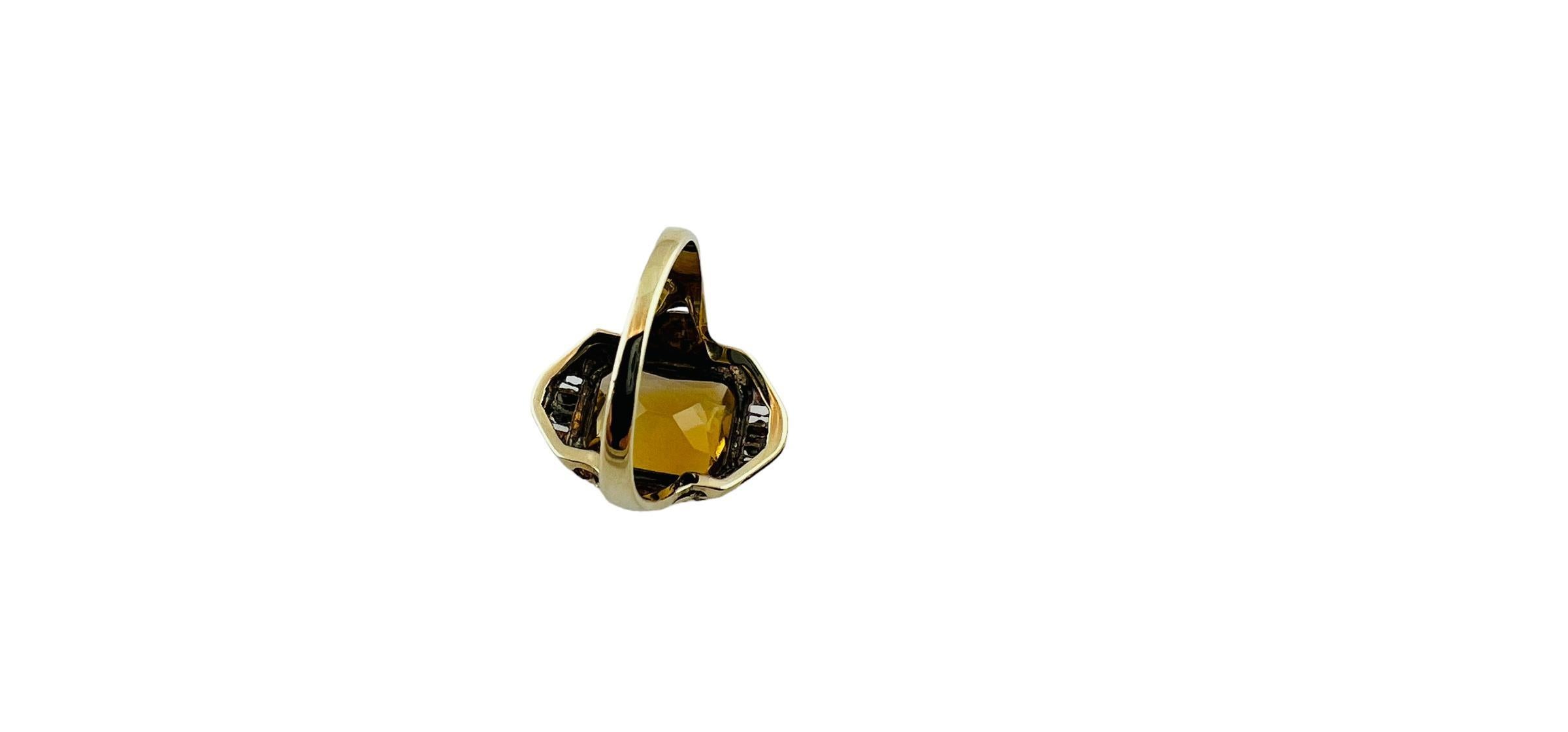 Women's 10K Yellow Gold Orange Citrine Filigree Ring #15992 For Sale