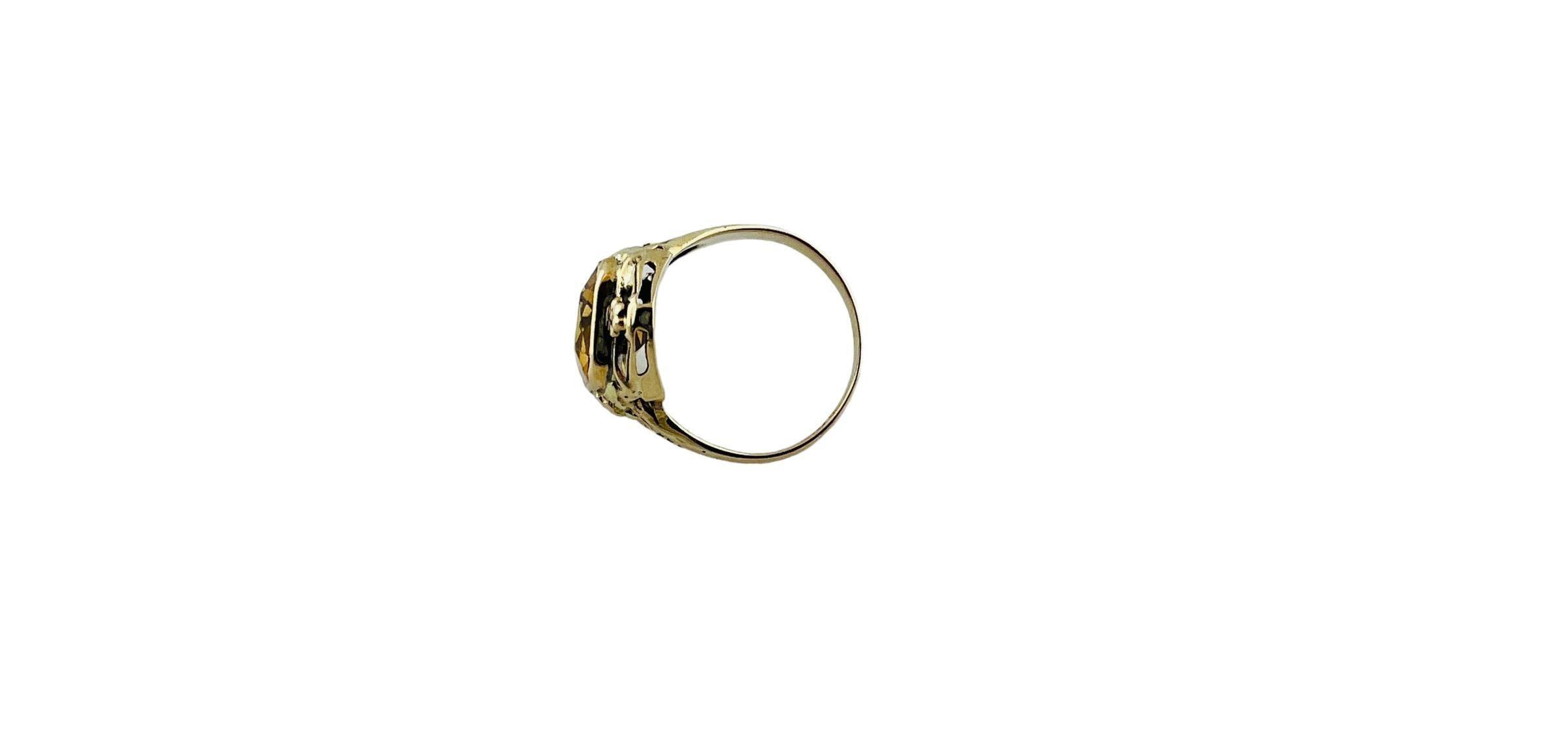 10K Yellow Gold Orange Citrine Filigree Ring #15992 For Sale 1