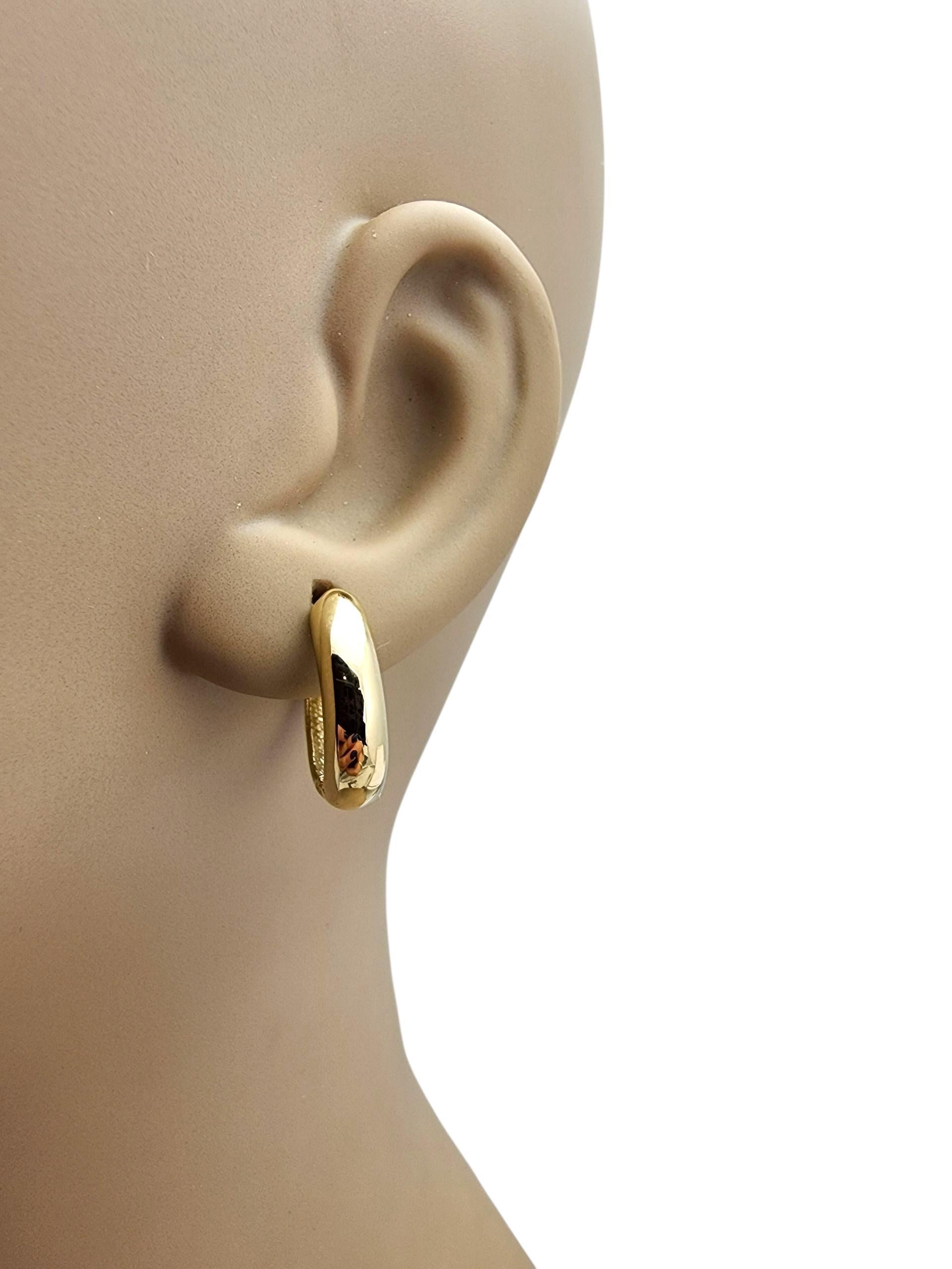 Pendientes de aro ovalados de oro amarillo de 10 quilates #22694 en venta 1