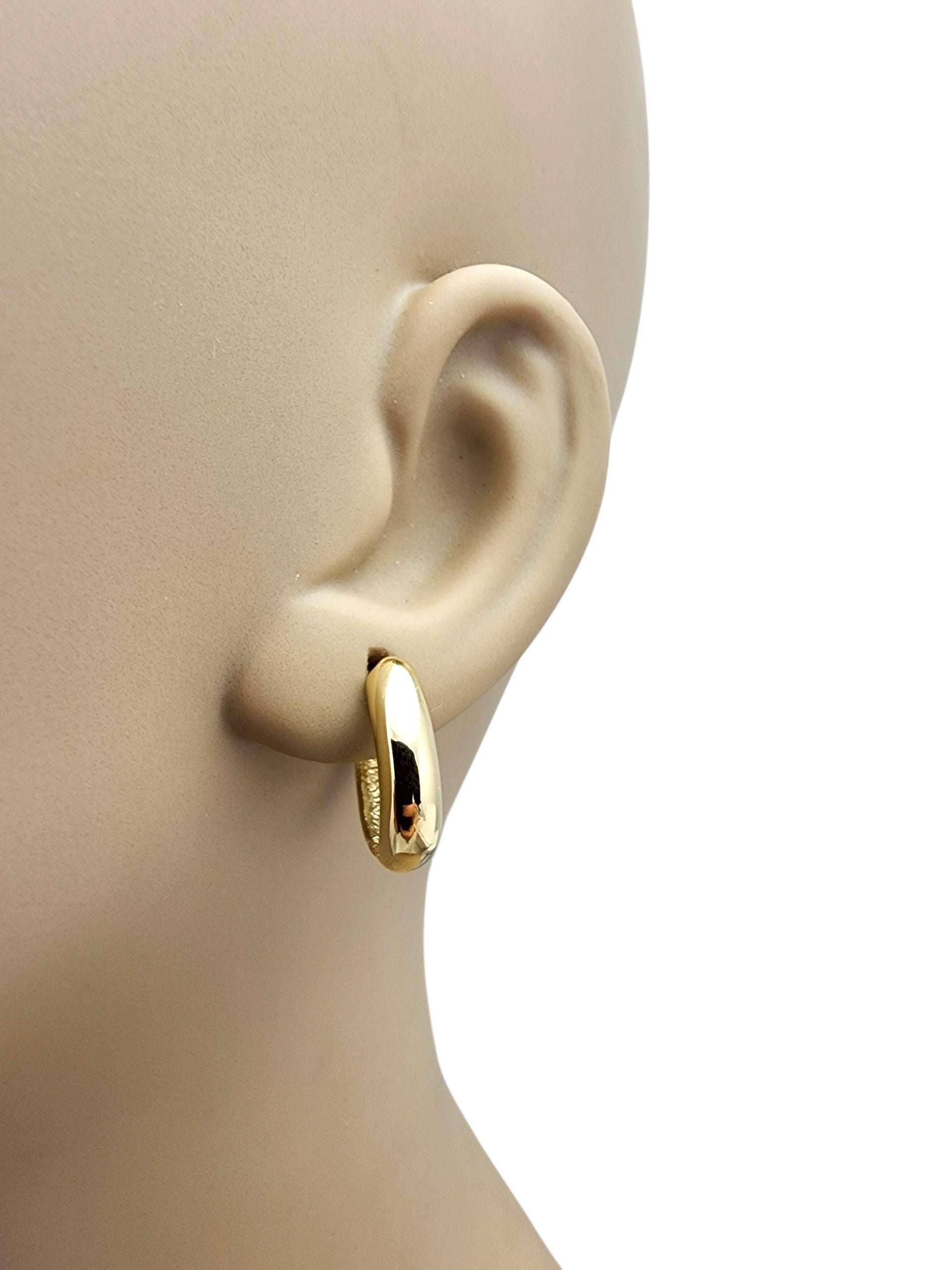 Pendientes de aro ovalados de oro amarillo de 10 quilates #22694 en venta 2