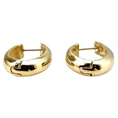 Pendientes de aro ovalados de oro amarillo de 10 quilates #22694