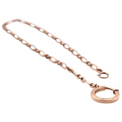Vintage 10 Karat Yellow Gold Oval Link Watch FOB Chain